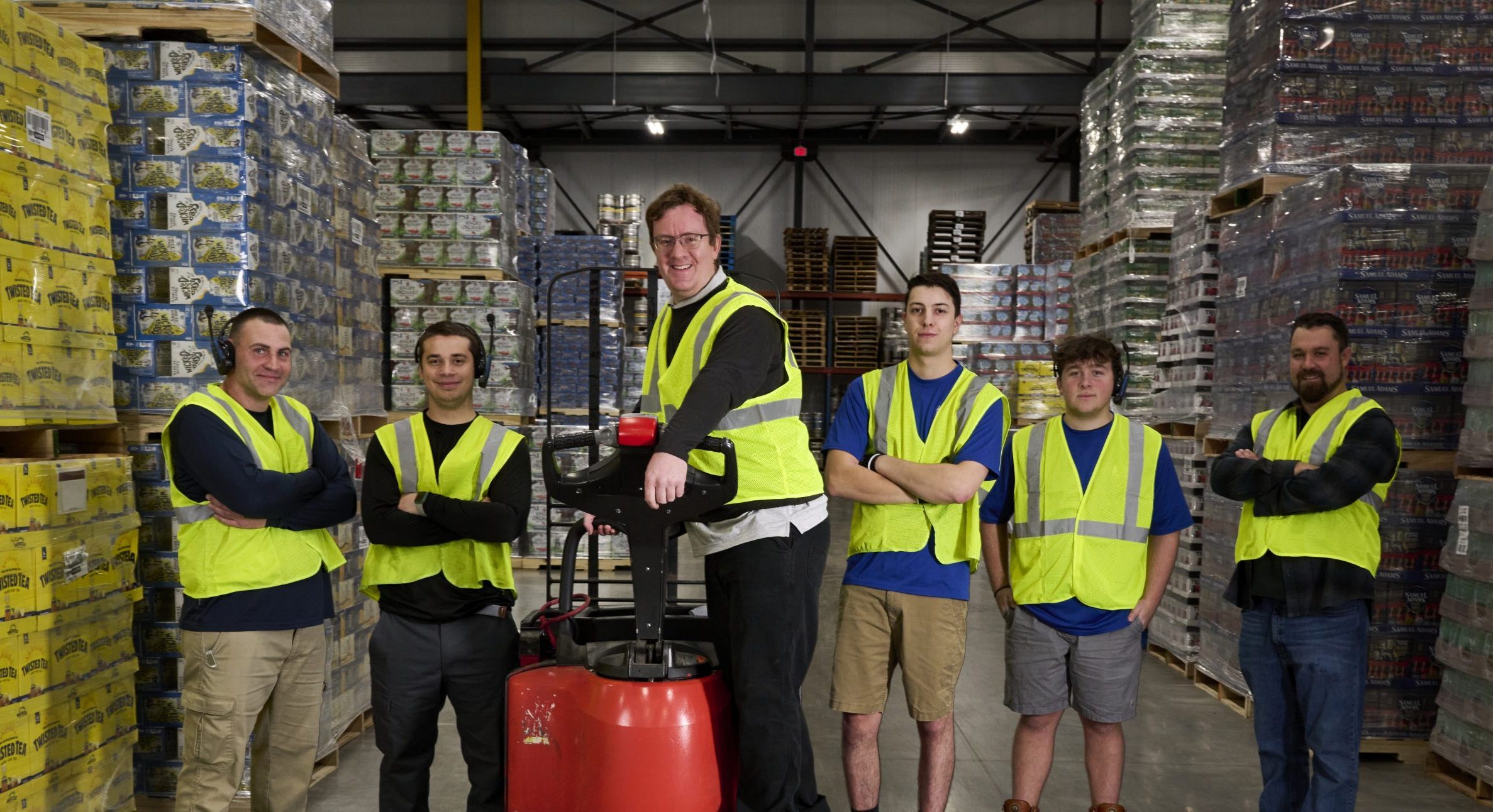 Multiple warehouse workers