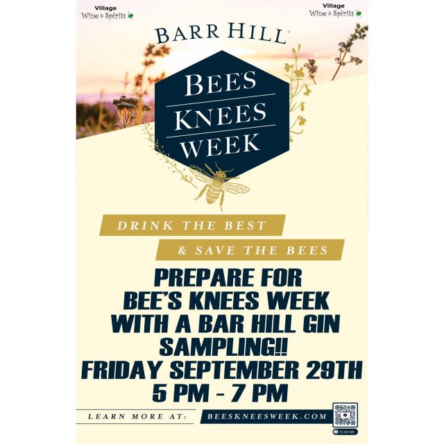 It’s Bees Knees Week! That Means There Is An Opportunity To Try Barr Hill Gin @ Village Wine & Spirits Tonight From 5-7. Check Out What It Means To Drink The Best & Save The Bees With The Information At The Bottom Of This Post!